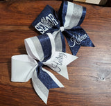 FULL Glitter Senior Cheer /Dance Bow with Year and Name