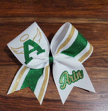 Load image into Gallery viewer, Striped Cheer/Softball/Dance Bow with 2 Names
