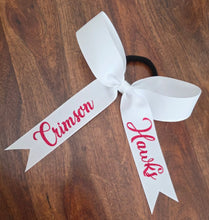 Load image into Gallery viewer, Long Tailed Hair Bow with 2 Names
