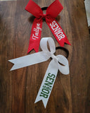 Long Tailed Hair Bow with 2 Names