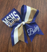 Load image into Gallery viewer, FULL Glitter Senior Cheer /Dance Bow with Year and Name

