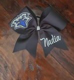 Custom Solid Cheer/Softball/Dance Bow with Logo and Name