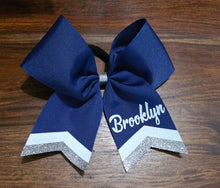 Load image into Gallery viewer, Chevron Tail Cheer /Softball/Dance Bow with 1 Name
