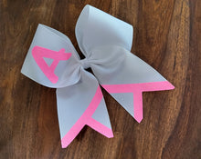 Load image into Gallery viewer, T-Chevron Tail Cheer/Softball/Dance Bow with 2 names.
