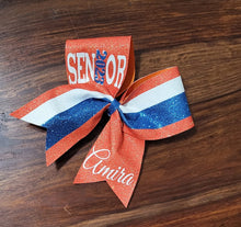 Load image into Gallery viewer, FULL Glitter Senior Cheer /Dance Bow with Year and Name
