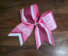 Load image into Gallery viewer, Striped Chevron Tail Cheer Bow with Names
