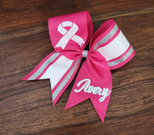 Load image into Gallery viewer, Striped Cheer/Softball/Dance Bow with 2 Names
