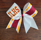 Striped Cheer/Softball/Dance Bow with Name
