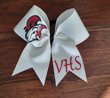 Custom Solid Cheer/Softball/Dance Bow with Logo and Name