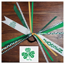 Load image into Gallery viewer, Volleyball Hair Tie Streamer/Spirit Ribbons with Name and Number
