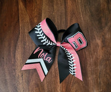 Load image into Gallery viewer, Softball Bow with number and name
