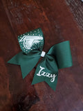 Custom Solid Cheer/Softball/Dance Bow with Logo and Name