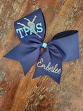 Custom Solid Cheer/Softball/Dance Bow with Logo and Name