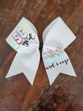 Custom Solid Cheer/Softball/Dance Bow with Logo and Name