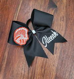 Custom Solid Cheer/Softball/Dance Bow with Logo and Name