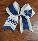 Striped Chevron Tail Cheer/Softball/Dance Bow with Names