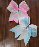 Softball Bow with Stitching number/chevrons/and name