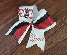 Load image into Gallery viewer, FULL Glitter Senior Cheer /Dance Bow with Year and Name
