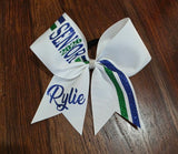 Senior Cheer/ Softball /Dance Bow with Name and Graduation Cap.