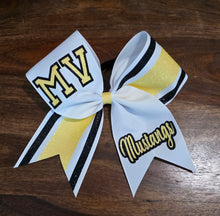 Load image into Gallery viewer, Striped Cheer/Softball/Dance Bow with 2 Names
