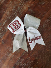 Load image into Gallery viewer, Half Glitter Cheer/Softball/Dance Bow with 2 Names
