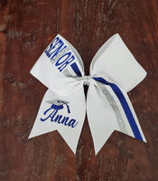 Senior Cheer Bow/ Softball Bow/Dance Bow with Name and Graduation Cap.