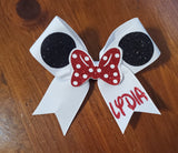 MINI Minnie Cheer Bow with 3D Image and Name
