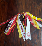 Softball Spirit Ribbons/Hair Streamers/Pony-O's with Name and Number