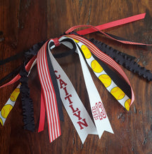 Load image into Gallery viewer, Softball Spirit Ribbons/Hair Streamers/with Name and Number
