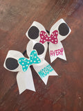 MINI Minnie Cheer Bow with 3D Image and Name