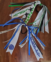 Load image into Gallery viewer, Volleyball Hair Tie Streamer/Spirit Ribbons with Name and Number
