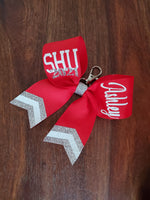 MINI Chevron Tail Bow Key-chain with 2 Names
