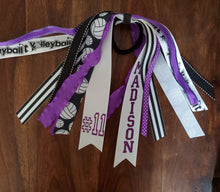 Load image into Gallery viewer, Volleyball Hair Tie Streamer/Spirit Ribbons with Name and Number
