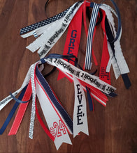 Load image into Gallery viewer, Volleyball Hair Tie Streamer/Spirit Ribbons with Name and Number
