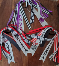 Load image into Gallery viewer, Volleyball Hair Tie Streamer/Spirit Ribbons with Name and Number
