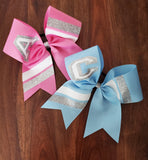 Striped Cheer Bow/Softball Bow/Dance Bow with Name