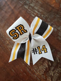 Striped Cheer Bow/Softball Bow/Dance Bow with Name