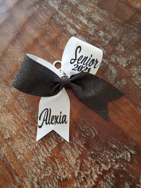 MINI Bow Key-chain with Half Glitter and 2 Names