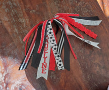 Load image into Gallery viewer, Soccer Spirit Ribbons/Hair Streamers with Name and Number
