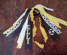 Load image into Gallery viewer, Soccer Spirit Ribbons/Hair Streamers with Name and Number
