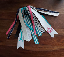 Load image into Gallery viewer, Soccer Spirit Ribbons/Hair Streamers with Name and Number
