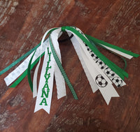 Soccer Spirit Ribbons/Hair Streamers/Pony-O's with Name and Number