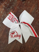 Senior Cheer Bow/ Softball Bow/Dance Bow with Name and Graduation Cap.