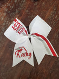 Senior Cheer Bow/ Softball Bow/Dance Bow with Name and Graduation Cap.