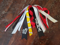 Softball Spirit Ribbons/Hair Streamers/Pony-O's with Name and Number