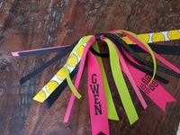 Softball Spirit Ribbons/Hair Streamers/Pony-O's with Name and Number