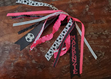 Load image into Gallery viewer, Soccer Spirit Ribbons/Hair Streamers with Name and Number
