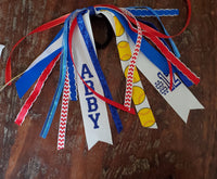 Softball Spirit Ribbons/Hair Streamers/Pony-O's with Name and Number