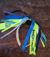 Softball Spirit Ribbons/Hair Streamers/Pony-O's with Name and Number