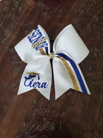 Senior Cheer Bow/ Softball Bow/Dance Bow with Name and Graduation Cap.